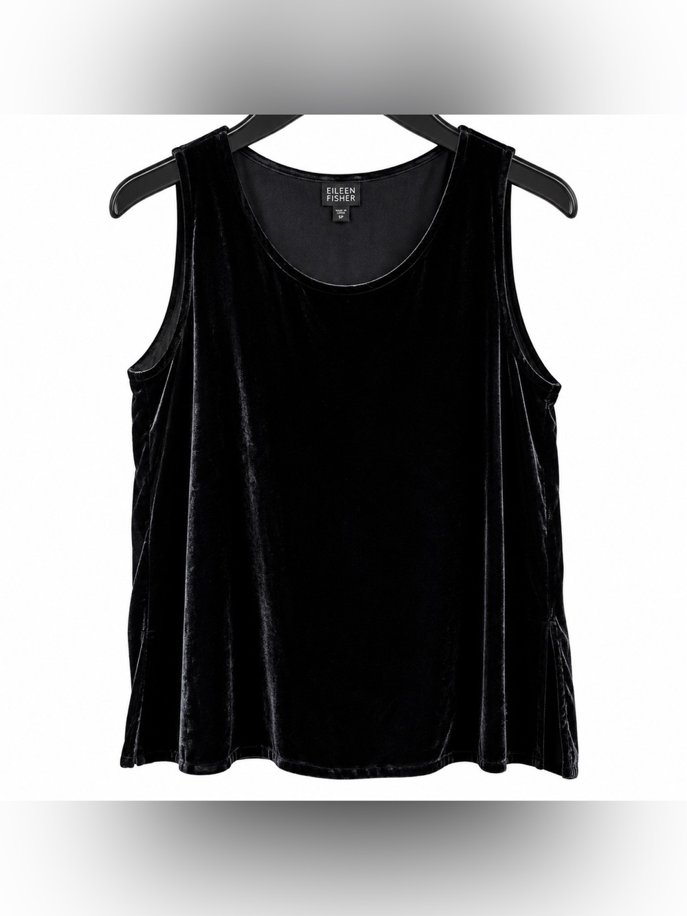 Eileen Fisher Black Velvet Scoop Neck Tank